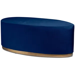 Чехол бархатный темно-синий для овального пуфа