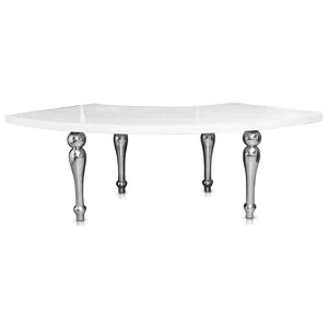 Стол с серебряными ножками 1/4 от круга Змейка