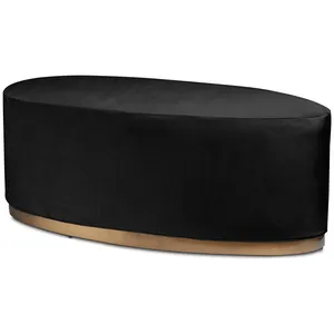 Чехол бархатный черный для овального пуфа