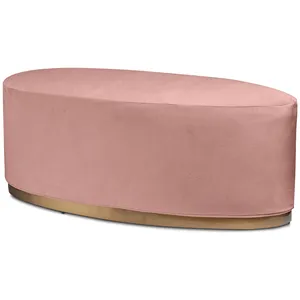 Чехол бархатный розовый для овального пуфа