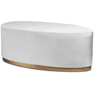 Чехол бархатный белый для овального пуфа