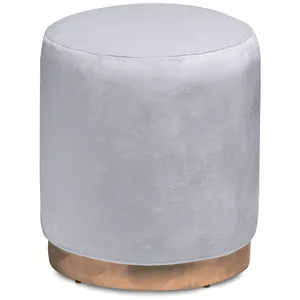 Чехол бархатный светло-серый для круглого пуфа