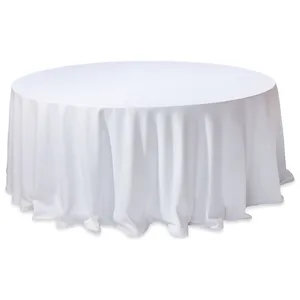 Скатерть круглая из матина белая
