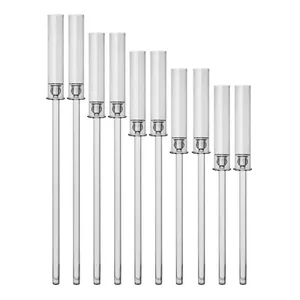 10 прозрачных стоек с плафонами: 120, 110, 100, 90, 80 см