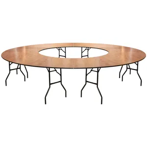 Стол коричневый Змейка из четырех блоков