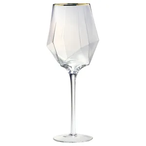 Бокал «Геометрия» прозрачный с золотом для вина