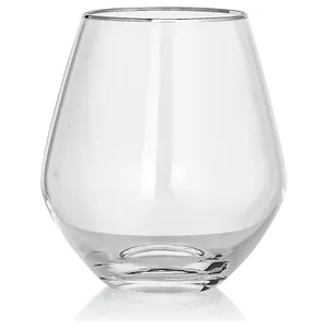 Стакан «Санко» прозрачный с серебряным кантом