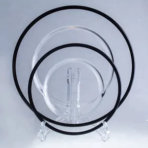 Сет из 2-х тарелок 33/27  Призрак с черной каймой,