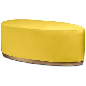 Чехол бархатный желтый для овального пуфа