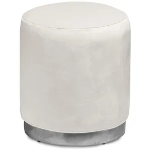Чехол бархатный молочный для круглого пуфа