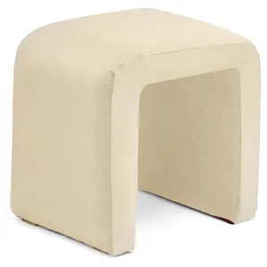 Чехол сливочно-молочный бархатный для п пуфа