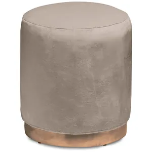 Чехол бархатный серо-бежевый для круглого пуфа