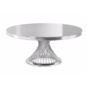 Стол круглый Герольд серебряный