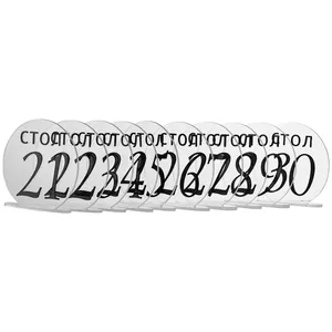 Номерки для столов с 21-30 прозрачные с черным - Фото 1