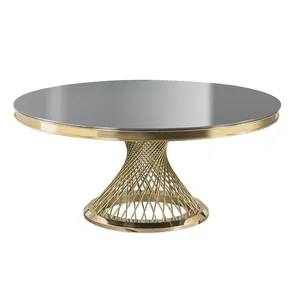 Стол круглый Герольд золотой