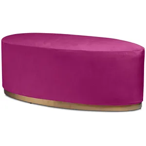 Чехол бархатный малиновый для овального пуфа