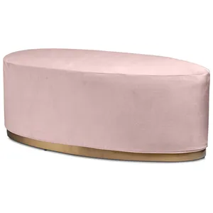 Чехол бархатный пыльно-розовый для овального пуфа