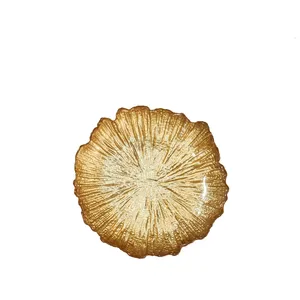 Пирожковая тарелка «Коралл» золотая