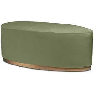 Чехол бархатный пыльно-зеленый для овального пуфа