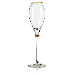 Бокал "Палаццо" прозрачный с золотом  для шампанского