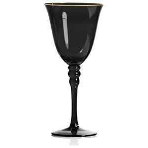 Бокал "Кения" чёрный с золотым кантом 250 мл