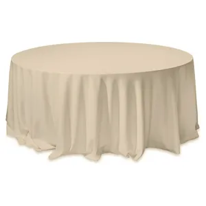 Скатерть круглая из матина пастельно-телесная