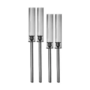 4 дымчатых стойки с плафонами: 60, 50см