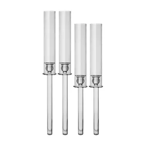 4 прозрачных стойки с плафонами: 60, 50см