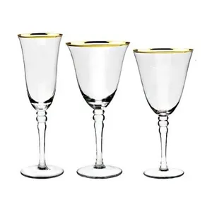 Набор "Кения" из 3 бокалов с золотым кантом