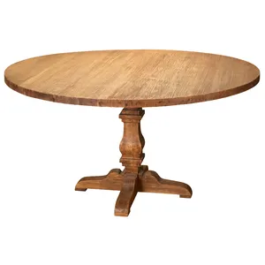 Стол круглый натурального цвета