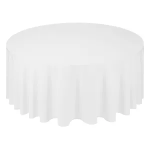 Скатерть атласная, круглая, белая