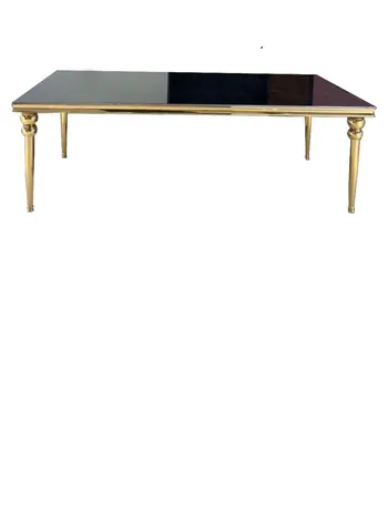 Прямоугольный стол Rectangle-Gold 240, темное зеркало - Фото основное 1