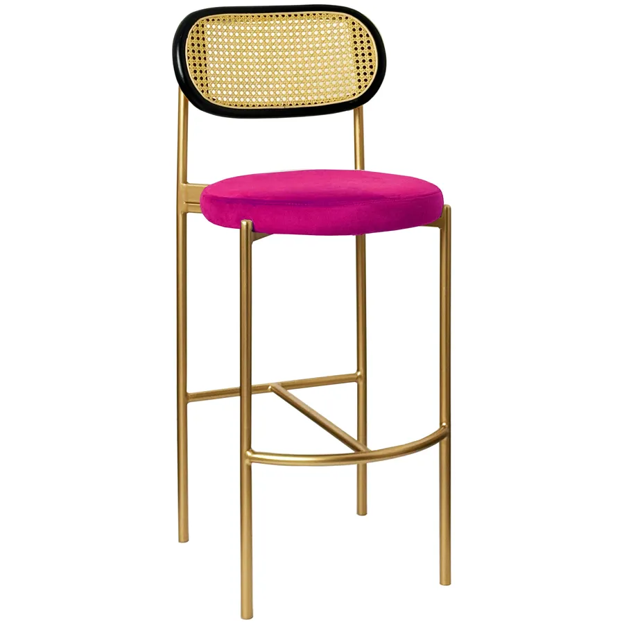 Стул барный Modern Comfy, Black Rotango+Inviting Fuchsia  (любой цвет каркаса) - Фото миниатюра 1