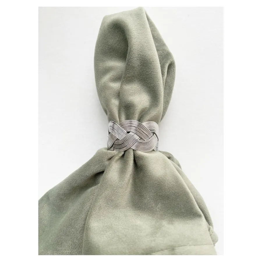 Кольцо для салфетки Braid Silver - Фото миниатюра 2