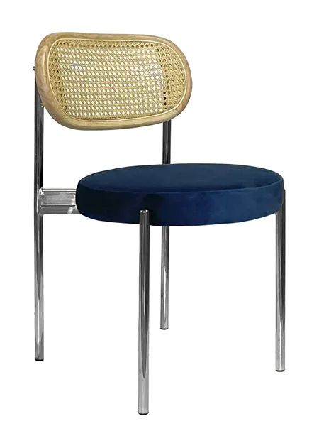 Стул Modern Silver, Natural Rotango + Navy - Фото основное 1