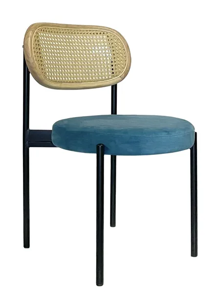 Стул Modern Black, Natural Rotango + Teal - Фото основное 1