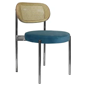 Стул Modern Silver, Natural Rotango + Teal