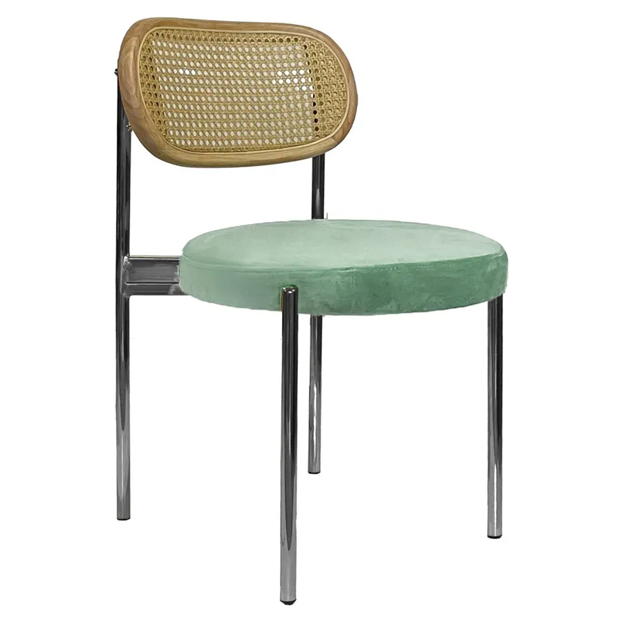 Стул Modern Silver, Natural Rotango + Mint - Фото миниатюра 1