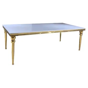 Прямоугольный стол Rectangle-Gold 240, белый глянцевый МДФ - Фото 2