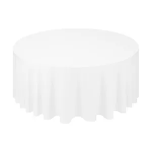 Скатерть, полиэстер, круглая, белая