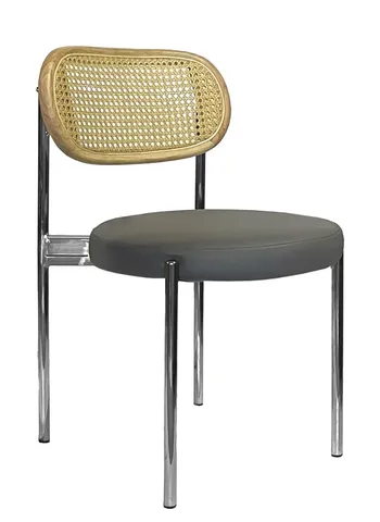 Стул Modern Silver, Natural Rotango + Basic серый (ЭКО-КОЖА) - Фото основное 1