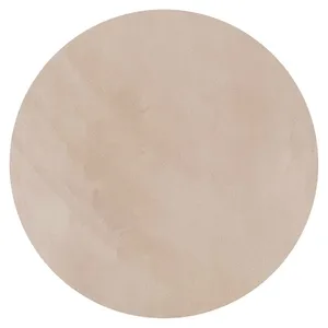 Чехол на круглый пуф, кремовый бисквит