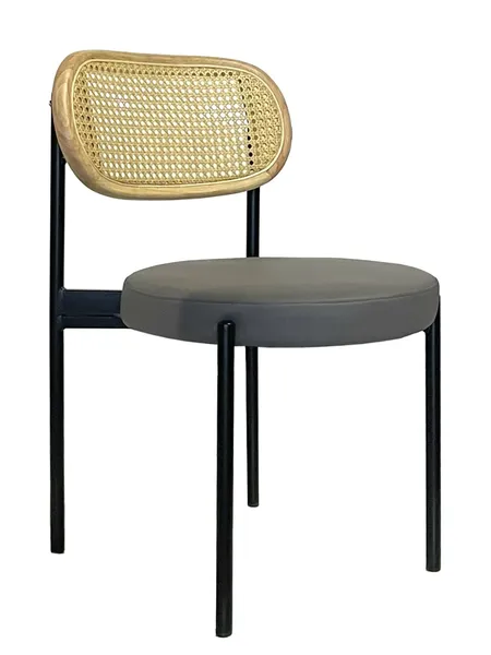 Стул Modern Black, Natural Rotango + Basic серый (ЭКО-КОЖА) - Фото основное 1