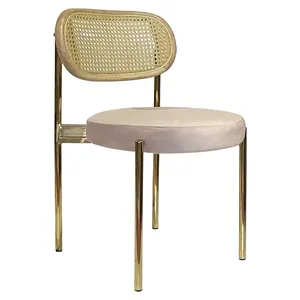 Стул Modern Gold, Natural Rotango + Rose Quartz