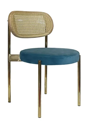 Стул Modern Gold, Natural Rotango + Teal - Фото основное 1