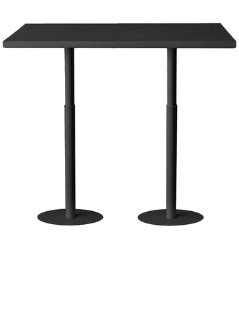 Стол коктейльный Twist Rectangle M, Лакричный леденец + Total Black (телескопические ноги) - Фото основное 1