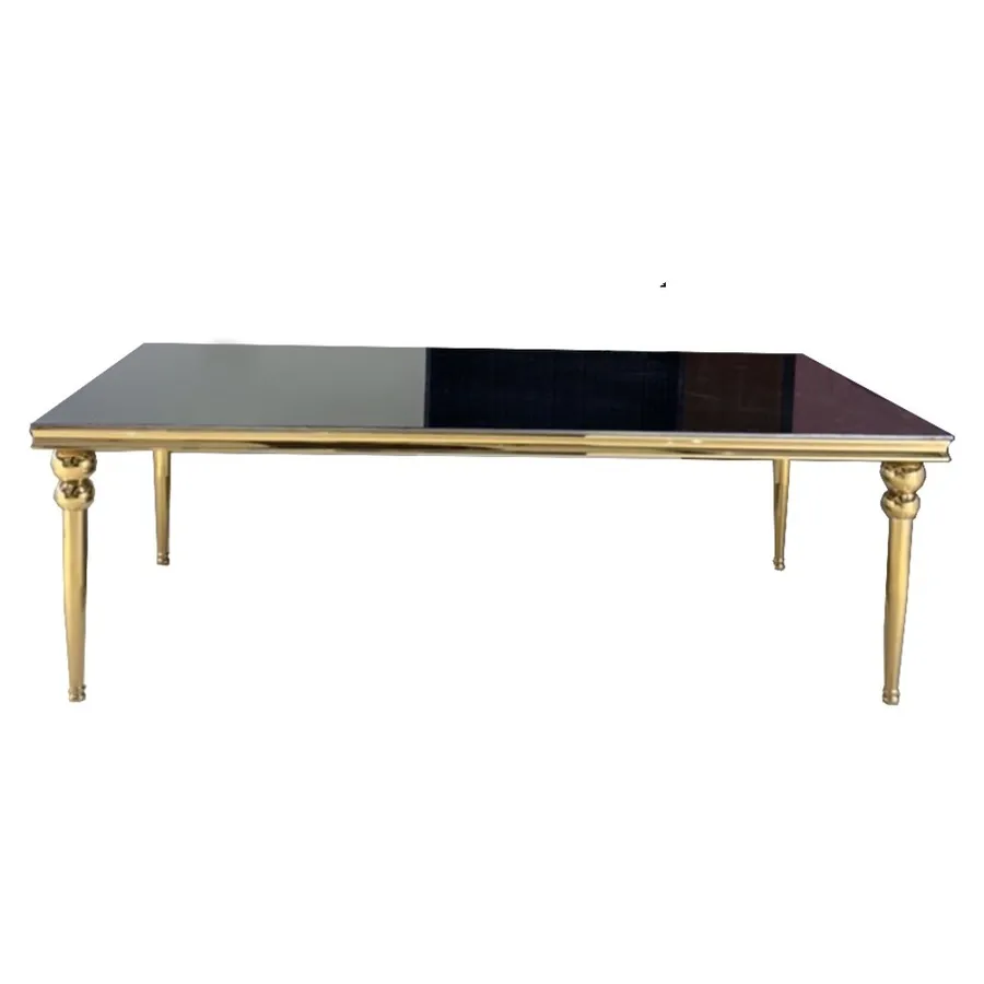 Прямоугольный стол Rectangle-Gold 240, темное зеркало - Фото основное 1