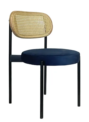 Стул Modern Black, Natural Rotango + Navy - Фото основное 1