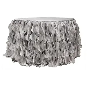 Скатерть с воланами, круглая, серая