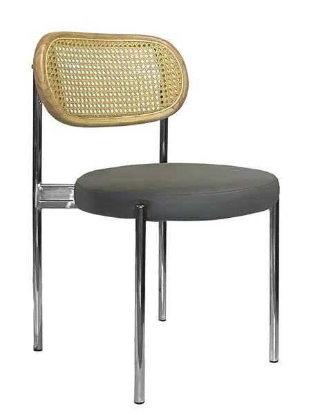 Стул Modern Silver, Natural Rotango + Basic серый (ЭКО-КОЖА) - Фото основное 1
